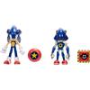Jakks Pacific Sonic The Hedgehog - Pack contenente 2 action figure di Modern Sonic e Metal Sonic alte 10 cm, con 11 punti di articolazione ed estremamente dettagliate. Per bambini e collezionisti