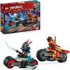 LEGO Ninjago Gara di velocità sulla moto di Kai 71838 | Giochi per bambini da 6 anni, con 2 motociclette giocattolo con ruote mobili, 2 minifigure e accessori, idea regalo, 79 pezzi