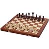Sunrise Chess & Games Scacchi da torneo n° 6, 34 pezzi | Scacchiera intarsiata 52,5 cm, caselle 55 mm, re 98 mm, pezzi pesati e 2 regine aggiuntive