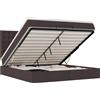 vidaXL Ottoman letto con materasso marrone scuro 160x200 cm tessuto