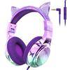Merkloos Cuffie per bambini, modello over-ear, con limitazione del volume a 85/94 dB, pieghevoli, con connettore jack da 3,5 mm, adatte per tablet