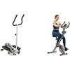 Sunny Health & Fitness Magnetic Underdesk/Standing Portable Ellittical Machine + Smart Folding X-Bike, Portable Compact Exercise Bike, 14-Level Magnetic Resistance
