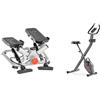 Sunny Health & Fitness Advanced Twist Stepper Machine w/Resistance Bands, Portable Mini + Smart Folding X-Bike, Portable Compact Exercise Bike, 14-Level Magnetic Resistance