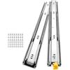 VEVOR Guide Telescopiche per Cassetti 100cm con Blocco Portata 113kg 1 Paio | Estensione Totale a 3 Sezioni con Cuscinetti a Sfera, Acciaio al Carbonio, con Viti e Dadi, per Armadi e Banco da Lavoro