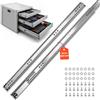 VEVOR Guide Telescopiche per Cassetti 85 cm, Portata Max. 120,2 kg, 1 Paio | Estensione Totale a 3 Sezioni con Cuscinetti a Sfera, Acciaio al Carbonio, con Viti e Dadi, per Armadi, Cucina e Camper