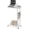 MAHANCRIS Tavolino da Letto Mobile con Altezza e Inclinazione Regolabili, Supporto PC con Ruote e Tasche Laterali, Tavolino da Divano con Vassoio per Colazione e Lettura, Bianco AMTWT6001