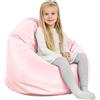 Italpouf Pouf Poltrona Sacco per Bambini, Pouf da Salone, Ecopelle, Pieno di Pallini di Polistirolo, Impermeabile, Certificato, Rosa Chiaro