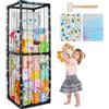 MHJY Porta Peluche Grande - Contenitore Peluche per Bambini, Scaffale Porta Giochi a Forma di Gabbia con Elastici - Organizer Giocattoli per Cameretta, Asilo, Sala Giochi - Facile da Montare