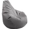 AD.CON Sacco da gioco per interni ed esterni con imbottitura di perle EPS, pouf, poltrona relax, cuscino per seduta, cuscino da pavimento, Bean Bag da 225L (Gray)