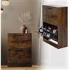 ML DESIGN modern living ML-Design Scarpiera con 2 Scomparti Ribaltabili in Legno Marrone Scuro Vintage 60 x 24 x 84 cm Armadio per Scarpe da Ingresso Portascarpe Corridoio Vani Salvaspazio Pieghevoli