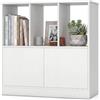 KOMFOTTEU Libreria Scaffale con Ante con Chiusura Magnetica a Pressione, Libreria da Terra con Dispositivo Antiribaltamento, Mobile Portaoggetti per Soggiorno, Ufficio, Studio, 70x30x70cm (Bianco)