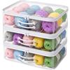 Zocipro 3 Pezzi Organizer Trasparente per Filati con Cerniere e Manico | Organizer Portatile per Maglieria, Borse Porta Filati per Maglieria e Uncinetto (40 x 30 x 10cm)