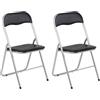 Gremium Set 2 Sedie Pieghevoli Con Cuscino In Ecopelle A Doppia Imbottitura, Seduta Ergonomica E Struttura Richiudibile Salvaspazio In Acciaio Inossidabile