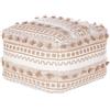 Beliani Pouf quadrato con imbottitura in EPS sfoderabile Rivestimento in cotone con motivo intrecciato Beige
