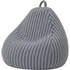 bananair Pouf Poltrona Sacco Adulti in Pelliccia a Coste, 120x100 cm, Grigio scuro | Fabbricato in Francia, Fodera Lavabile, Tessuto Morbido, Facile da Trasportare, Pouf Ideale per la Camera