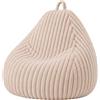 bananair Pouf Poltrona Sacco Bambini in Pelliccia Sintetica a Coste, 80x70 cm, Beige | Fabbricato in Francia, Fodera Lavabile, Tessuto Morbido, Facile da Trasportare, Pouf Ideale per la Camera