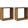 Generico Mensole Parete a Cubo 2 pz Legno Vecchio 30x15x30 cm Truciolato,Mobili,Scaffalature,Scaffali e mensole per pareti,Marrone,4.2 kg,856576