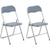 Gremium Set 2 Sedie Pieghevoli Con Cuscino In Ecopelle A Doppia Imbottitura, Seduta Ergonomica E Struttura Richiudibile Salvaspazio In Acciaio Inossidabile