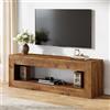 TRIBEWOOD Mobile TV in Legno Massello, Tavolino Porta TV fino a 55 Pollici, Supporto TV Rustico con Ripiani, Console TV Bassa per Soggiorno e Camera da Letto, Marrone Vintage, 120 x 30 x 45 cm