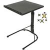 HUOLE Tavolino per soggiorno, divano, esterno, regolabile in altezza, con 4 ruote bloccabili, supporto per PC per soggiorno, ufficio, camera da letto, ufficio, 43 x 43 x 69 cm (nero)