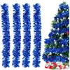 Bluelves Ghirlanda Albero di Natale, 4PCS Festoni Natalizi, 2M Festoni Albero di Natale, Ghirlanda Orpelli Natalizia, Ghirlanda Natalizia per Albero Natalizie Decorazioni Casa Interno Esterni (Blu)