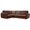 Robin Inspire Linda Divano Letto Angolare Sinistro Marrone | Divano letto 4 posti con 2 vani contenitore, 5 cuscini, tessuto velluto, ideale per soggiorno moderno
