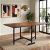 Merax Tavolo da pranzo allungabile e pieghevole, 120 x 80 cm, tavolo da cucina salvaspazio con funzione pieghevole, piano in MDF color noce, supporto in lega ad alta resistenza, portata fino a 60 kg