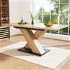 Merax Tavolo da pranzo allungabile 119-158,5 x 80 x 75 cm, con piedi telescopici e piastre di espansione interne, tavolo da cucina salvaspazio per 6-8 persone, piano in MDF con effetto legno