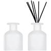 DEARBAG 2PCS Bottiglie di Diffusore Nero Vetro Vuote per Diffusori, 200ml Flaconi per Diffusore in Vetro, Contenitore per Oli Essenziali Aromaterapia Vaso Mini Vaso Fragranze per la Casa (Bianco satinato)