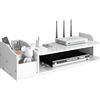 NUODWELL Scatola di immagazzinaggio per router WiFi con ripiani galleggianti, con scatola di immagazzinaggio telecomandata, mensola per TV a parete per decoder via cavo/router/telecomandi/lettori DVD（L02）