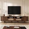 ModernLuxe Mobile TV Ovale e Tavolo TV per 70 Pollici, con 2 Cassetti in Rattan, 2 Ante Scorrevoli, Credenza Bassa, 170 * 40 * 40 cm Color Noce