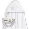 Interbaby Mantellina da bagno Interbaby + cappellino regolabile, orsetto seduto con stella