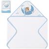Interbaby - Asciugamano da bagno per neonati con cappuccio, modello orsetto addormentato - Asciugamano 100% cotone, extra morbido e assorbente, 100x100 cm