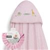 Interbaby Mantellina da bagno per neonati Interbaby + cappellino regolabile, ricamo Savanna