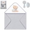 Interbaby - Set di asciugamani da bagno per neonati con pettine - Asciugamano con cappuccio 100% cotone, 100x100 cm, unisex - Neonati, bambini e ragazzi - Design Ti voglio bene