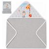 Interbaby Accappatoio con cappuccio per neonati Interbaby - Fantasia giungla - Asciugamano 100% cotone, extra morbido e assorbente, 100x100 cm
