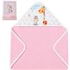 Interbaby Accappatoio con cappuccio per neonati Interbaby - Fantasia giungla - Asciugamano 100% cotone, extra morbido e assorbente, 100x100 cm