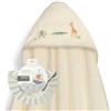Interbaby Mantellina da bagno per neonati Interbaby + cappellino regolabile, ricamo Savanna