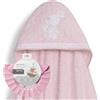 Interbaby Mantellina da bagno Interbaby + cappellino regolabile, nastro con coniglietti da abbraccio