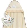 Interbaby Mantellina da bagno Interbaby + cappellino regolabile, viso di orsetto in guipure