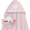 Interbaby Mantellina da bagno Interbaby + cappellino regolabile, viso di orsetto in guipure