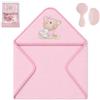 Interbaby - Set di asciugamani da bagno per neonati con pettine - Asciugamano con cappuccio 100% cotone, 100x100 cm, unisex - Neonati, bambini e ragazzi - Design Ti voglio bene