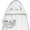 Interbaby Mantellina da bagno per neonati Interbaby + cappellino regolabile, ricamo Savanna