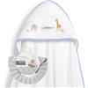 Interbaby Mantellina da bagno per neonati Interbaby + cappellino regolabile, ricamo Savanna