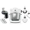 Bosch Hausgeräte Bosch - Robot da cucina serie 6, tecnologia a sensore con bilancia precisa da 1 g, 1600 W, ciotola in acciaio inox da 5,5 l, timer, intagliatore passante, bianco/acciaio inox spazzolato