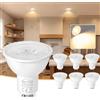 Ketom Lampadine LED GU10 2800K, Faretti LED GU10 Luce Calda, 6 Pezzi | Lampadina 6W (Equivalenti a 60W), 480 Lumen, 120° Angolo del Fascio, Faretto LED GU10, Non Dimmerabili
