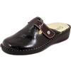 CINZIA SOFT, Pantofole Donna Comfort Linea Sanitaria in Pelle Lucida Nero con Strap, Plantare Estraibile, Zeppa Bassa, 2020
