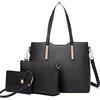 Miss Lulu Borsa Università Donna Nero Grande, Borsa a Mano 2/3/4 Set Tote Bag Impermeabile PU Pelle,Borse a Spalla Tracolla Donne per Shopping Scuola Viaggio
