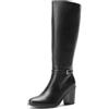 DREAM PAIRS Stivali alti al ginocchio da donna, comodi, tacco a blocco, cerniera laterale