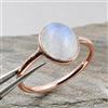 Artisan India Anello di guarigione minimalista di design in rame massiccio, pietra di luna ...
